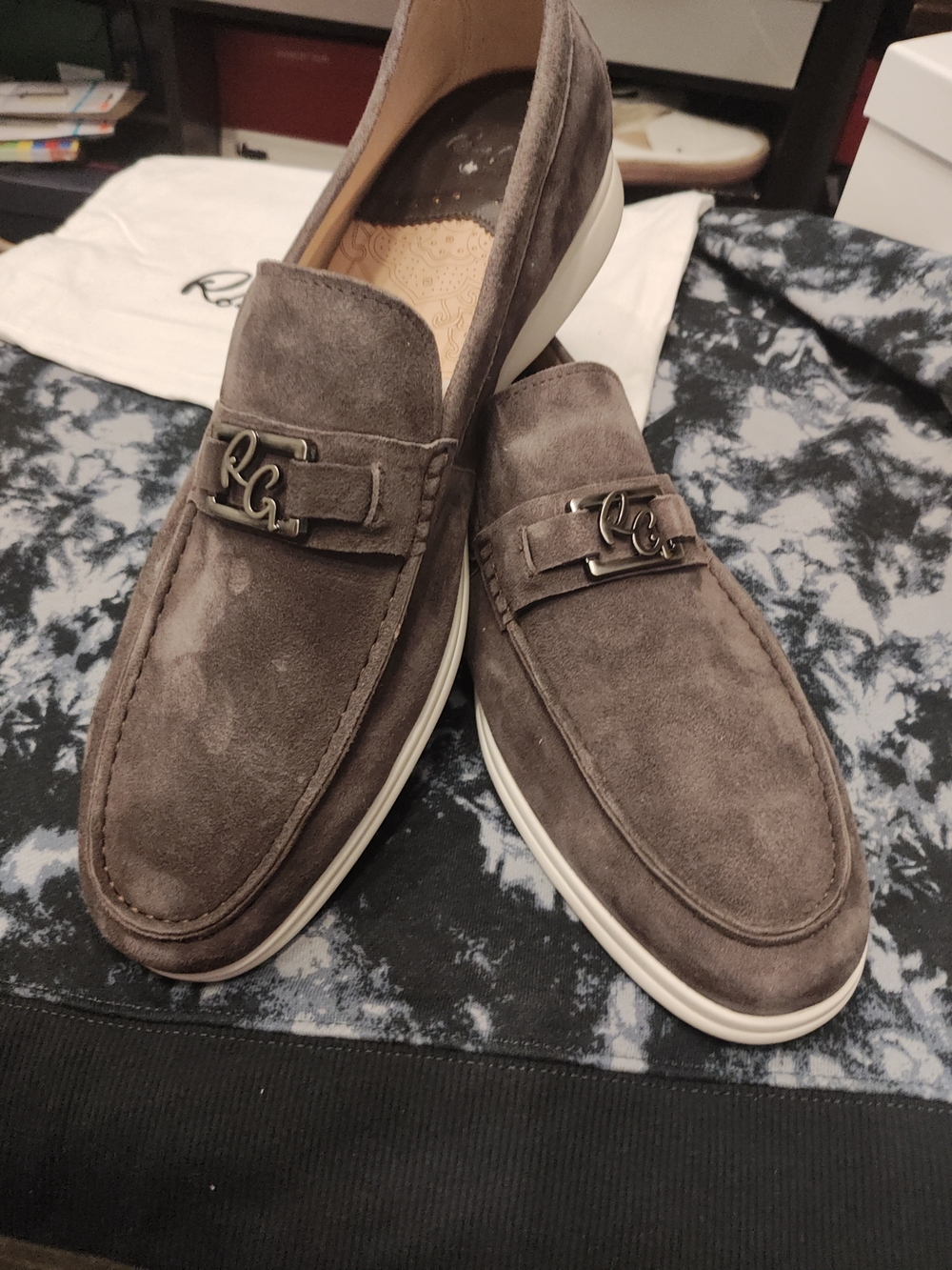 Robert Graham Brown Suede Loafers with RG Accent 13
